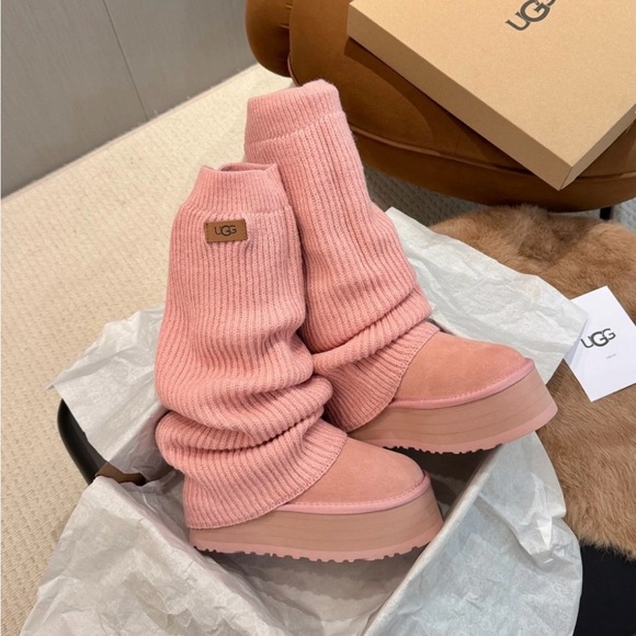 UGG Classic Mini Dipper Legwarmer Boot Pink Dawn women size 9 style 1178990-PDW - Picture 2 of 8